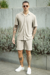 ONLY & SONS Kari Relaxed Plizze Resort SS Hemd Moonstruck