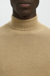 Selected Tray LS Merino Knit Roll Neck Kelp