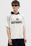 Jack & Jones Retreat AOP Mesh Open Collar Polo SS Cloud Dancer