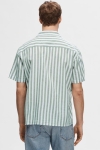 Selected Relax New Linen Hemd SS Resort Desert Sage Stripe
