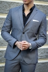 Jack & Jones Premium Franco Slim Fit Anzug Light Grey Melange