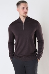 ONLY & SONS WYLER LIFE HALF ZIP KNIT Seal Brown