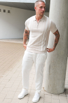 ONLY & SONS Wyler Regular Fit Zip Polo Knit Silver Lining