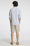 Selected Slim Sun Linen Hemd LS Bright White Thin Stripe