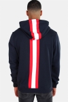 Uhrban Classics Back Stripe Hoodie Navy/Fire Red/White