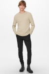 ONLY & SONS ONSPANTER LIFE 12 STRUC CREW KNIT NOOS Silver Lining