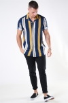 Only & Sons Vilas S/S Reverse Viscose Hemd Golden Spice Stripes