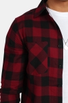 URBAN CLASSICS Checked Flanell Hemd Black/Burgundy