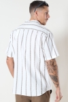 Solid Lin Stripe Hemd Off White