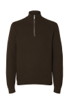 Selected Dane LS Structure Knit Kalf Zip Demitasse