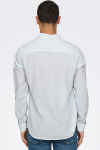 ONLY & SONS Caiden LS Stripe Linen Hemd Cashmere Blue