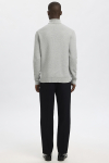 Selected Dane LS Structure Knit Roll Neck Light Grey Melange