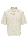 ONLY & SONS Novak Relax Resort SS Zigzag Hemd Egret
