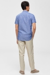 Selected Slim Linen Hemd SS Classic Medium Blue Melange