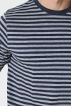 Basic Brand T-Hemd Striped Oxford Grey/Heather Blue