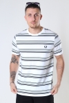 Fred Perry Striped T-Hemd Snow White