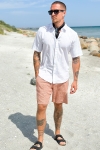 Selected COMFORT-BRODY LINEN SHORTS Baked Clay