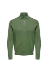 ONLY & SONS Phil Cotton Half Zip Knit Hedge Green