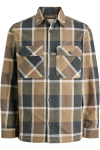 Jack & Jones Rayle Melange Check LS Overshirt Malt Ball