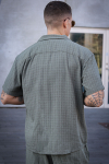 ONLY & SONS Latham Resort Linen Structure Hemd Dusty Olive