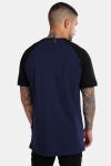 Basic Brand Raglan T-Hemd Blue Navy/Black