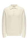 ONLY & SONS Dale Relaxed Fit Polo Knit Gardenia