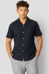 Clean Cut Copenhagen Bowling Cotton Linen Hemd S/S Navy