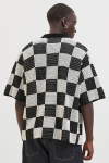 Jack & Jones Athletico Loose Fit Crochet Polo Hemd SS Black