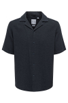 ONLY & SONS Latham Resort Linen Structure Hemd Dark Navy