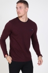 Superdry Orange Label Jacquard Texture L/S T-Hemd Buck Burgundy