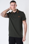 Fred Perry Twin Tipped Fp Hemd Hgrn/Brtgold/Rust