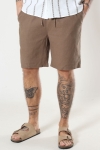 Solid Aurelius Elasticated Linen Shorts Shitake