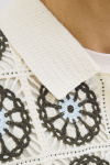 Jack & Jones Cartagena Crochet Knit Polo Sea Salt