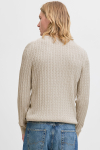 Jack & Jones Emil Knit Cable Crew Neck Oatmeal