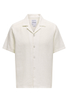 ONLY & SONS Bertil Waffle SS Resort Hemd Cloud Dancer