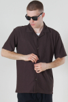 Selected Relax Plisse Resort SS Hemd Chocolate Brown