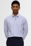 Selected Performance Stretch LS Hemd True Navy Stripe