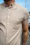 Kronstadt Johan Linen S/S Hemd Sand