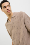 Jack & Jones Aros Knit Easter SS Crochet Polo Safari