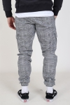 Urban Classics Glencheck Cargo Hose White/Black