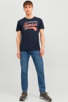 Jack & Jones Logo Tee 2 Col Navy Blazer