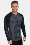 Superdry Real Osaka 6 L/S Raglan T-Hemd Navy Grit