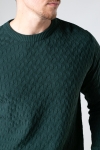 Kronstadt Bertil Cotton crew neck knit Bottle Green