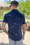 Selected Regular New Linen Hemd SS Sky Captain