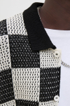 Jack & Jones Athletico Loose Fit Crochet Polo Hemd SS Black