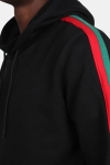 Uhrban Classics Stripe Shoulder Hoodie Black/ Fire Red/ Green