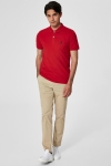 Selected Aro S/S Emroidery Polo Hemd Noos Scarlet Sage