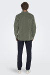 ONLY & SONS Michael Regular Fit Stretch Cord Hemd LS Castor Gray