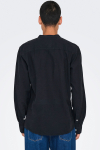 ONLY & SONS CAIDEN LS SOLID LINEN MAO Hemd Black