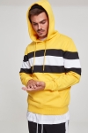 Uhrban Classics Chest Striped Hoodie Chromeyellow/ Black/ White